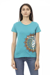 Trussardi Action Light Blue Cotton Women T-Shirt -   -  Trussardi Action.